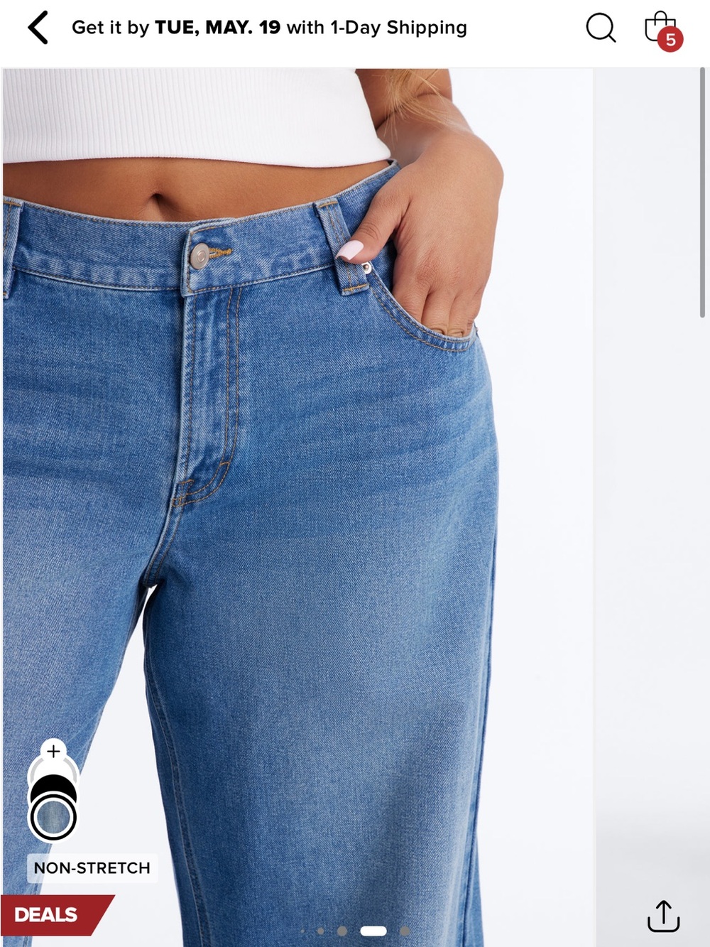 Fashion Nova Medium Blue Wide Leg Jeans - Picture 3 of 3